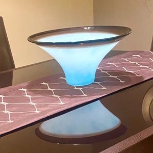 Decorative Glass Bowl And Matching Table Runner